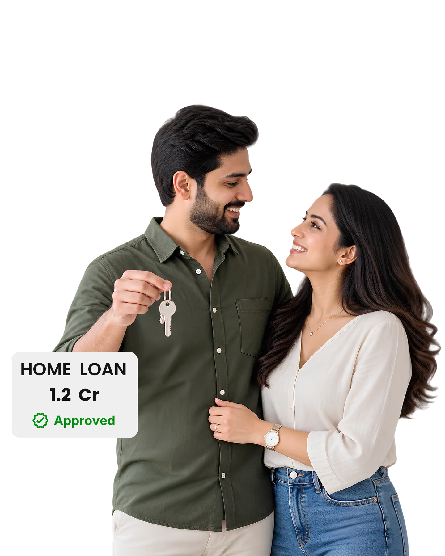 Couple celebrating their new home loan approval